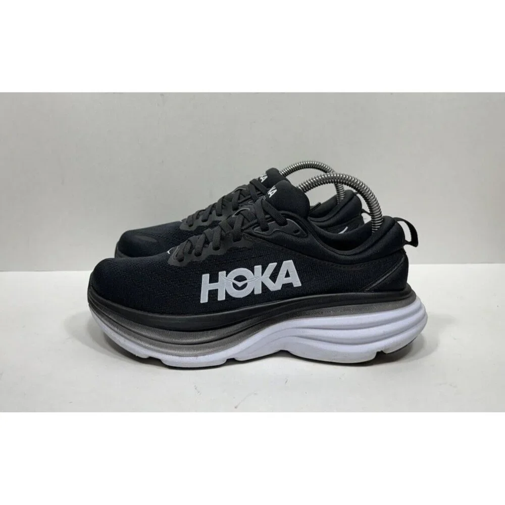Hoka One One Black and White Athletic Shoes - Picture 3 of 8